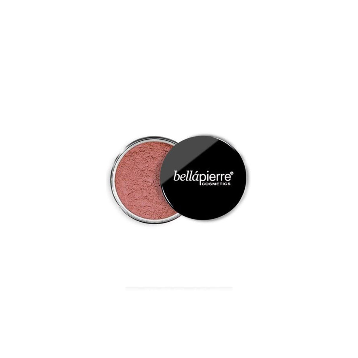 Detail van de textuur van de Bellapierre Compact Mineral Blush Suede, samengesteld met pure mineralen voor een stralend resultaat.