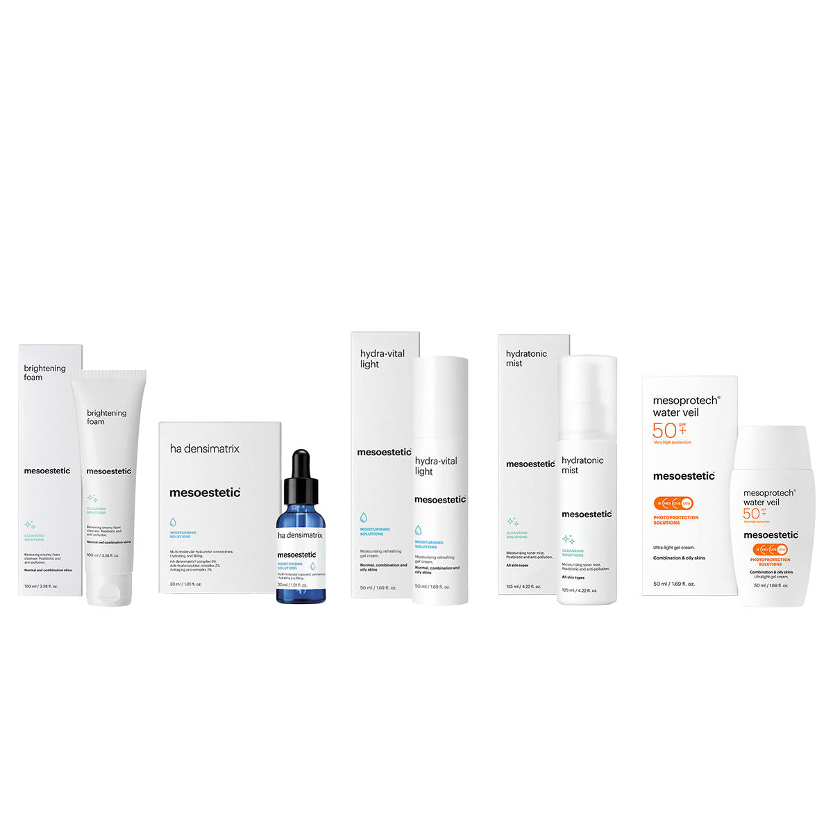 Mesoestetic verzorgingsset voor de gemengde huid bij Schoonheidsinstituut Très Belle voor een optimaal huid-evenwicht.
