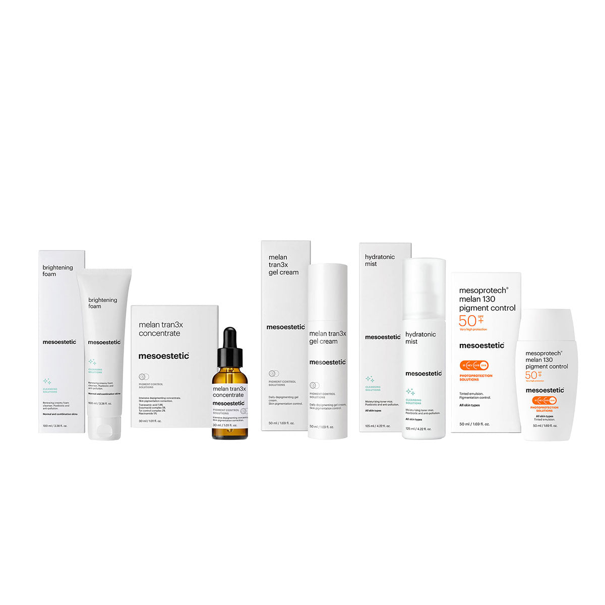 Mesoestetic depigmentatie pakket voor de gepigmenteerde huid bij Schoonheidsinstituut Très Belle voor het verminderen van pigmentvlekken.