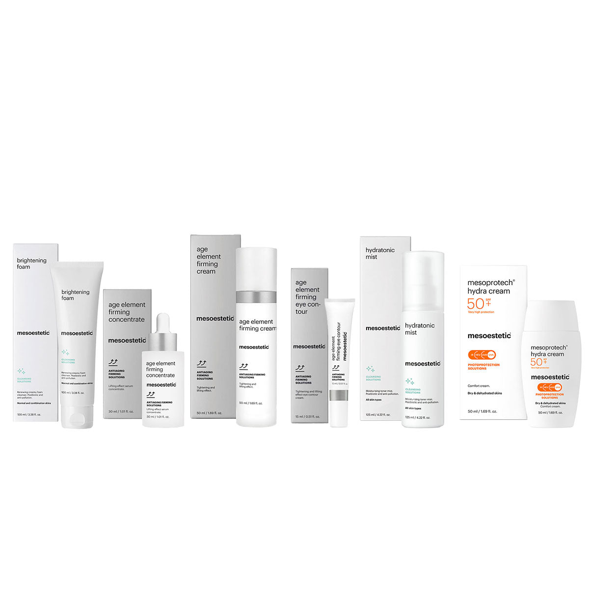 Mesoestetic verzorgingsset voor verslapte huid bij Schoonheidsinstituut Très Belle voor een liftend effect en verbeterde elasticiteit.