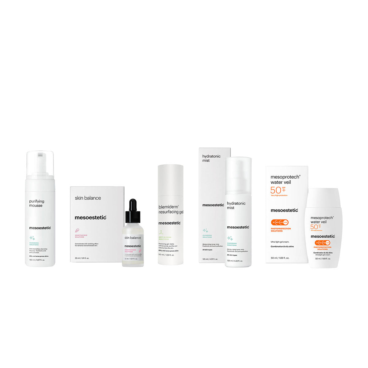Mesoestetic verzorgingspakket voor vette huid en acne bij Schoonheidsinstituut Très Belle voor een egale en zuivere huid.