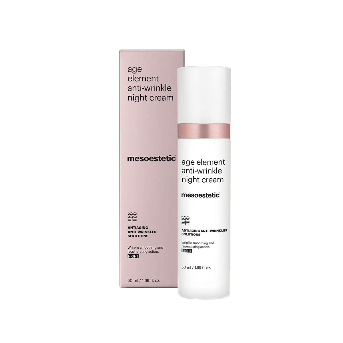 De mesoestetic Age Element Anti-Wrinkle nachtcrème bij Schoonheidsinstituut Très Belle voor huidvernieuwing.
