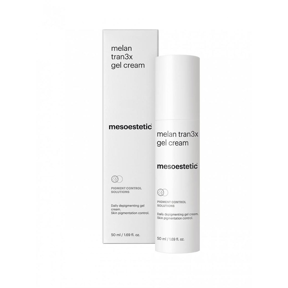 mesoestetic Melan Tran3x depigmenterende gel-crème bij Schoonheidsinstituut Très Belle voor een egale teint.