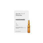 De mesoestetic glycolic + E + F ampullen bij Schoonheidsinstituut Très Belle voor huidvernieuwing.